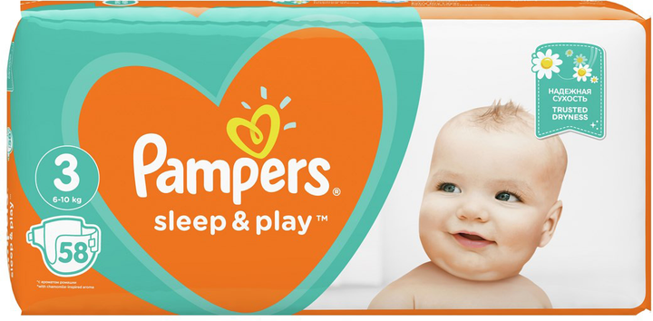 Підгузки Pampers Sleep & Play Розмір 3 (Midi) 6-10 кг 58 шт (4015400224211) - зображення 3