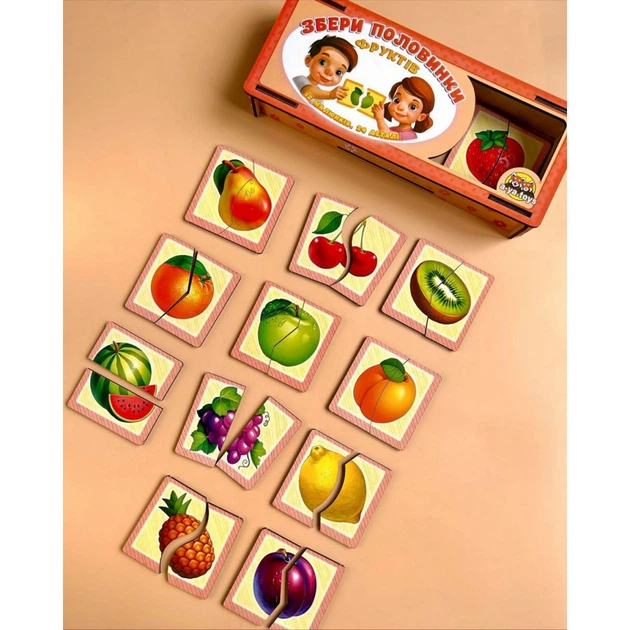 Настольная развивающая игра-пазл "Фрукты" Ubumblebees (ПСФ075) PSF075 ...