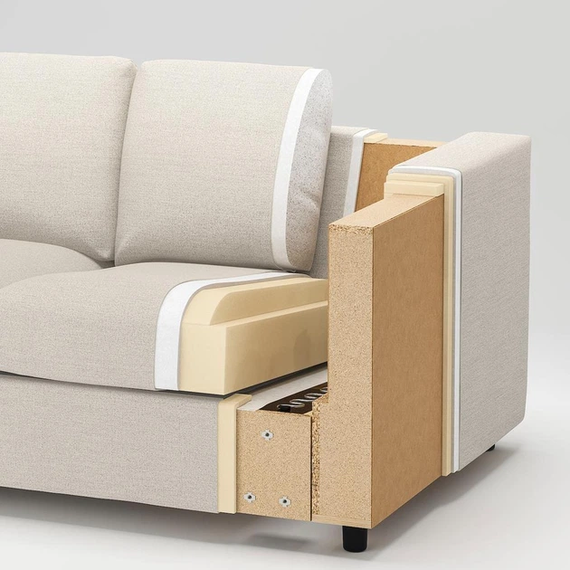 Диван 3-місний розкладний IKEA VIMLE Гуннаред бежевий (494.190.58) - зображення 10