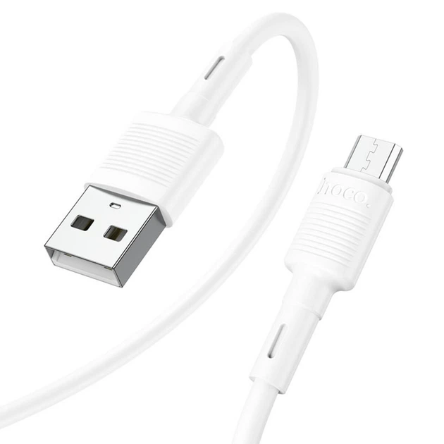 Кабель HOCO X83 USB to Micro 2.4A, 1m, PVC, PVC соединители, Белый - Фото 2 Кабель HOCO X83 USB to Micro 2.4A, 1m, PVC, PVC соединители, Белый - изображение 2