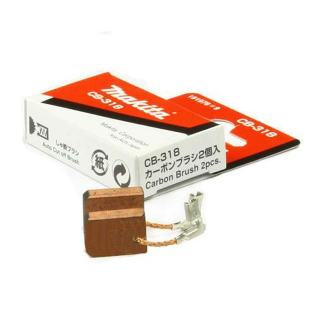 Щетки угольные Makita CB-318 для GA5040C, 9562CH, 9562CR, 9562CVH, 9562CVR, 9565C/CV, 9565CLR, 9565CR, 9565CVL, 9565CVR, 9565PCV, 9566C/CV, 9566CR, 9566CVR, BO6040, GD0800C, GD0810C, PW5000CH, SG1250 (191978-9) - Фото 1 Щетки угольные Makita CB-318 для GA5040C, 9562CH, 9562CR, 9562CVH, 9562CVR, 9565C/CV, 9565CLR, 9565CR, 9565CVL, 9565CVR, 9565PCV, 9566C/CV, 9566CR, 9566CVR, BO6040, GD0800C, GD0810C, PW5000CH, SG1250 (191978-9) - изображение 1