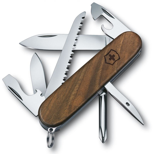 Нож складной швейцарский 91 мм/11 функций Victorinox HIKER WOOD Орех - изображение 1