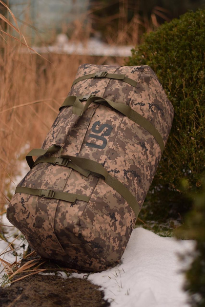 Військовий тактичний баул сумка тактична US 130 л колір піксель для передислокації - зображення 2