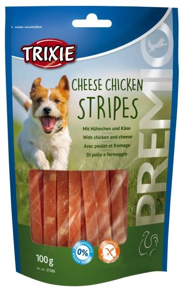 Ласощі для собак Trixie 31586 Premio Chicken Cheese Stripes сир/курка 100 г (4011905315867) - зображення 1