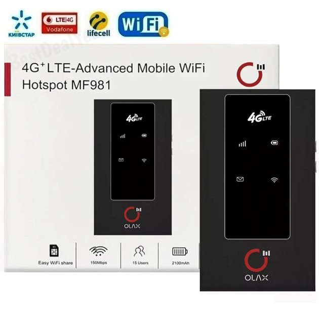 3G/4G Wi-Fi роутер OLAX MF981-B LTE мобильний интернет с выходом под ...