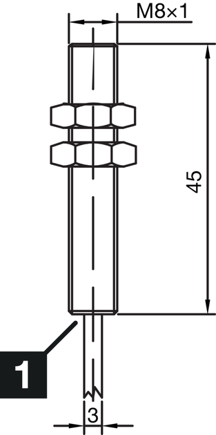Индуктивный датчик М8, 200mA, PNP/NO, кабель 2m, Sn = 2mm, 2000Hz, L=45mm, 213161 INS-M08-B02PS-2C Di-soric - Фото 2 Индуктивный датчик М8, 200mA, PNP/NO, кабель 2m, Sn = 2mm, 2000Hz, L=45mm, 213161 INS-M08-B02PS-2C Di-soric - изображение 2