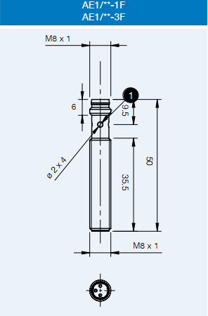 Индуктивный датчик M8, LD экранированный, NO/NPN, разъем M8, AE1/AN-3F M.D. Micro Detectors S.p.A. - Фото 2 Индуктивный датчик M8, LD экранированный, NO/NPN, разъем M8, AE1/AN-3F M.D. Micro Detectors S.p.A. - изображение 2