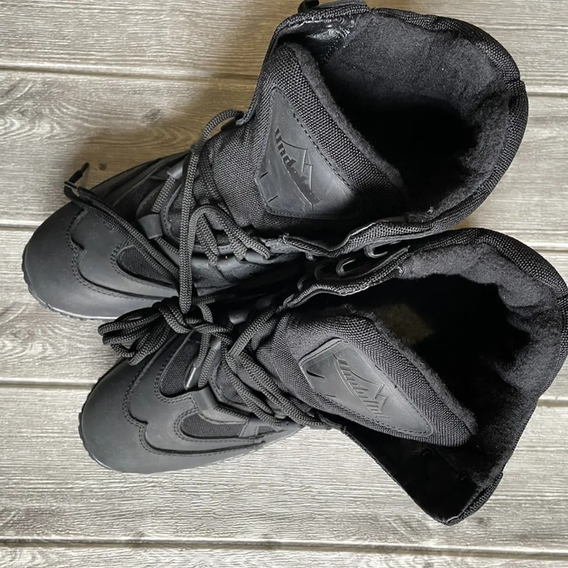 Берці тактичні черевики SlimTex + Фліс (-20) високі шкіра Чорні розмір 40 - зображення 2