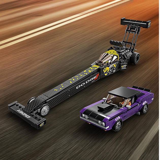 Конструктор LEGO Speed Champions Mopar Dodge//SRT Top Fuel Dragster і 1970 Dodge Challenger T/A 627 деталей (76904) - зображення 6