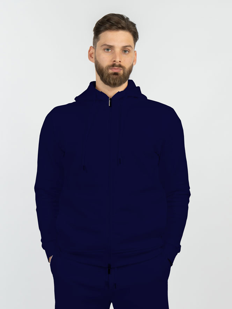 Bluza męska rozpinana streetwear z kapturem Vela Blu V22016N-663 S Granatowa (2000381935036) - obraz 1