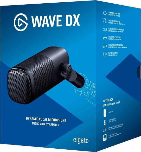 Микрофон динамический Elgato Wave DX Черный разъем XLR – фото