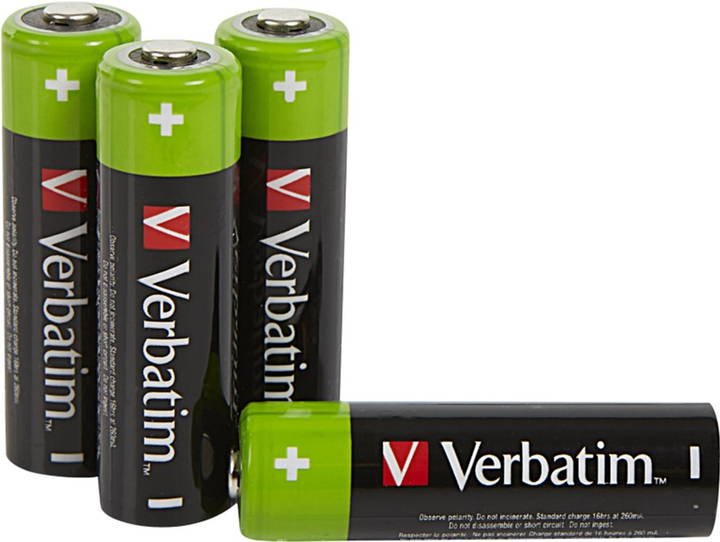 Акумуляторні батарейки Verbatim типу AA (HR6) 4 шт. (49517) - зображення 2