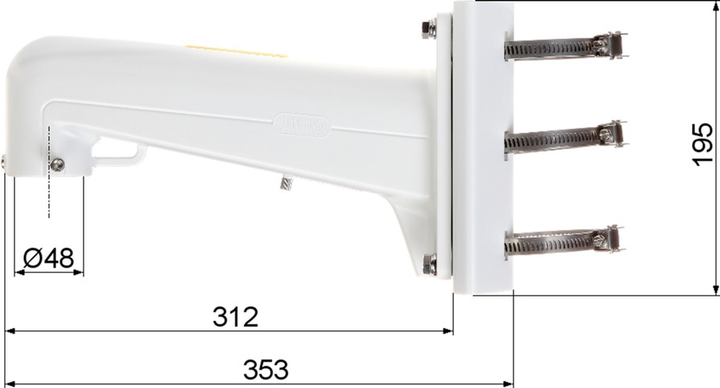 Uchwyt do kamer szybkoobrotowych Hikvision DS-1602ZJ-POLE - obraz 3