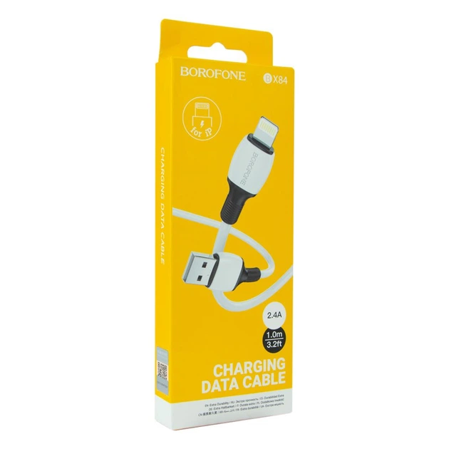 USB Borofone BX84 Lightning 2.4A Цвет Белый - изображение 3