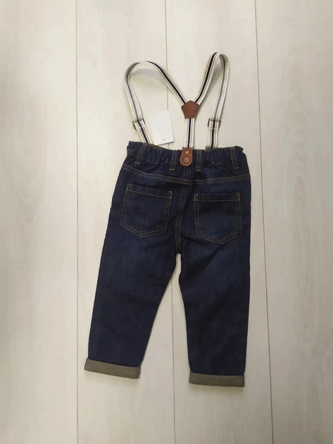 Джинси на підтяжках сині Matalan 86cм (40001206) - зображення 2