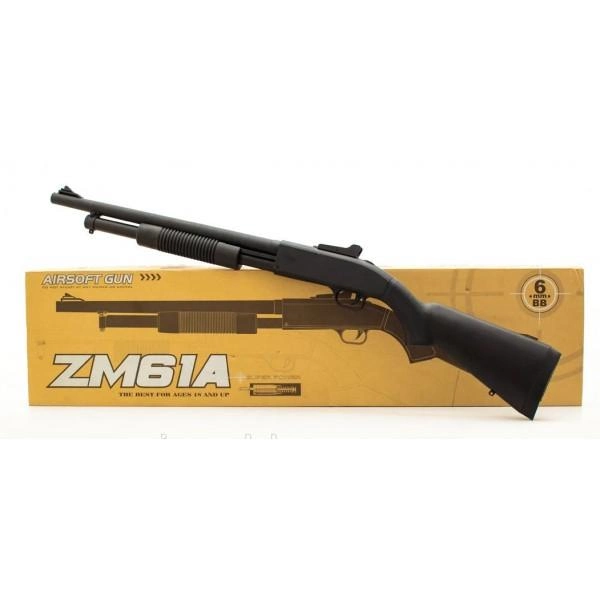 Страйбольное помповое ружье Винчестер Cyma ZM 61A на пульках 6 мм, металл Чёрный - изображение 1
