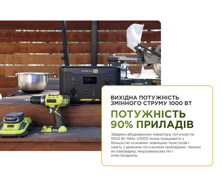 Зарядна станція Powerness U1000 / 1000 Вт / 1166.4 Вт⋅год / Li-ion (U1000) - Фото 15 Зарядна станція Powerness U1000 / 1000 Вт / 1166.4 Вт⋅год / Li-ion (U1000) - зображення 15