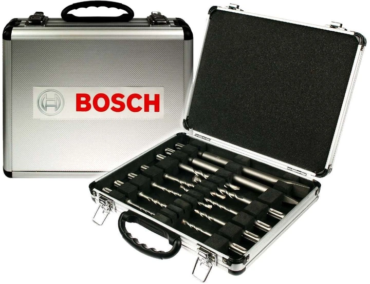Буры и зубила по битому SDS-Plus Bosch в кейсе набор 11шт - Фото 7 Буры и зубила по битому SDS-Plus Bosch в кейсе набор 11шт - изображение 7