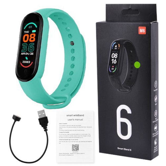 Фитнес браслет FitPro Smart Band M6 (смарт часы, пульсоксиметр, пульс ...