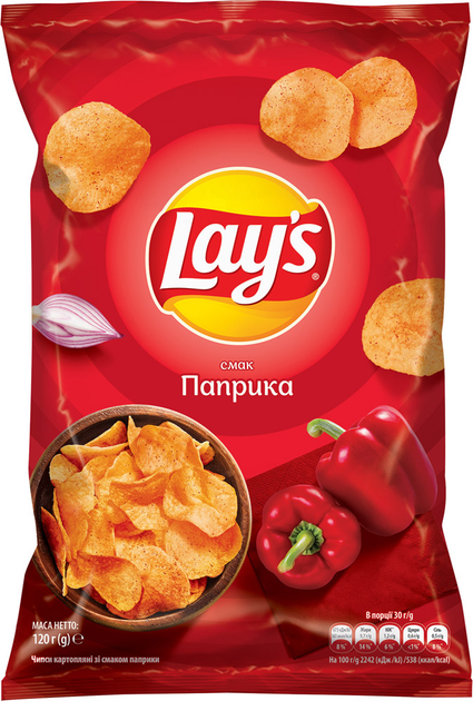Чипсы картофельные Lay's со вкусом паприки 120 г (0.12 кг ...