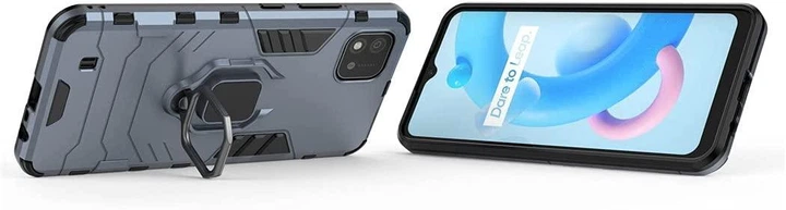 Чохол Iron Ring для Realme C11 2021 бампер протиударний з підставкою Dark-Blue - зображення 2