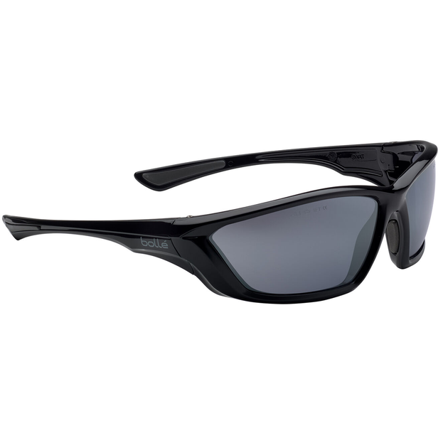 Балістичні захисні окуляри, Swat, Bolle Safety, Tactical, з чохлом, Black with Silver Flash Lens - зображення 1