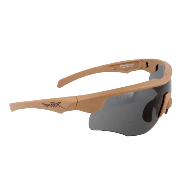 Балістичні захисні окуляри ROGUE COMM, Wiley X, напівободові, з чохлом, Coyote with Smoke Lens - зображення 1