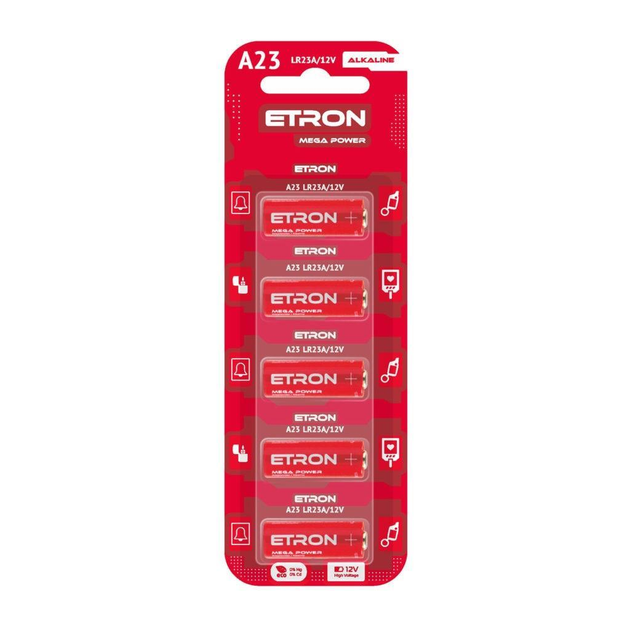 Батарейка 23А 12V Etron Mega Power щелочная 5 шт. – фото, отзывы ...