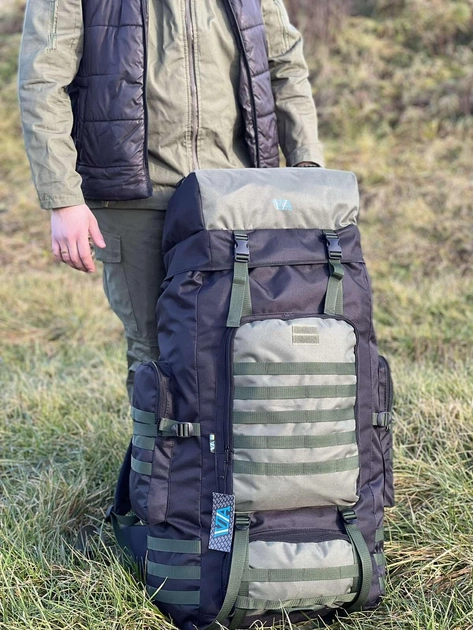 Рюкзак тактический 100 литров объем, военный тактичний рюкзак 100л, водоотталкивающий оксфорд, Bounce ar. VA-100L-OL, цвет олива - изображение 2