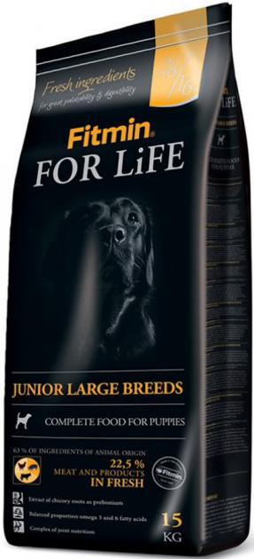 Сухий корм для цуценят Fitmin dog For Life Junior large breed - 15 кг (8595237008698) - зображення 1