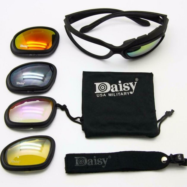 Тактические очки с поляризацией велосипедные спортивные DAISY С5 4 комплекта сменных линз чехол (ol-4c5) - изображение 2