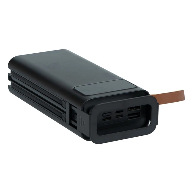 Портативний зарядний пристрій Power Bank XO PR142 With cable 30000 mAh 2USB Чорний - зображення 4