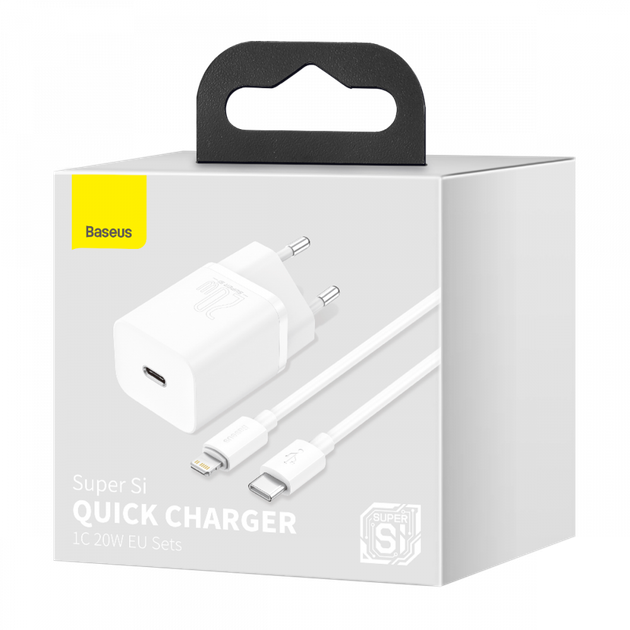 Мережевий зарядний пристрій Baseus TZCCSUP-B PD+Lightning 20W 3А, White - зображення 2