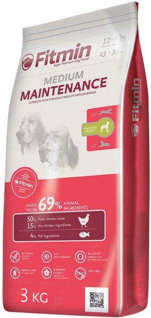 Sucha karma dla psów średnich ras FITMIN Medium Maintenance - 3 kg (8595237007110) - obraz 1