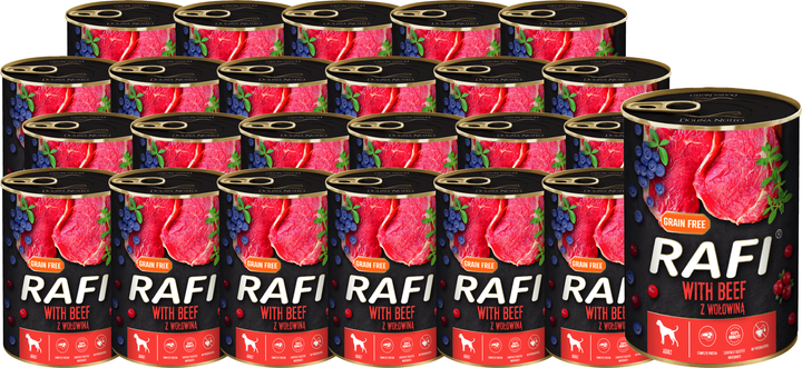 Консерви для дорослих собак Dolina Noteci Rafi паштет яловичина, лохина та журавлина 24 шт. по 400 г. - зображення 2