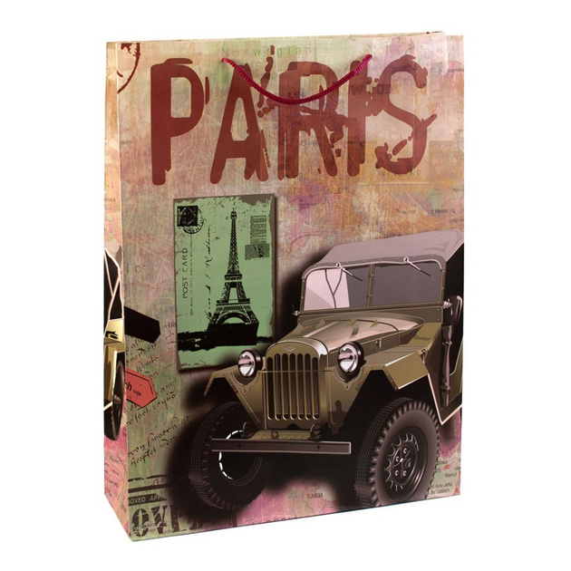 Сумочка подарочная бумажная с ручками Paris 43х32х10 см (19378 ...