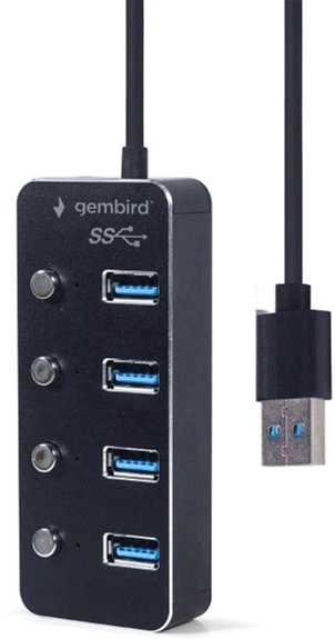 USB-хаб на 4 порти USB 3.0 Gembird UHB-U3P4P-01 - зображення 4