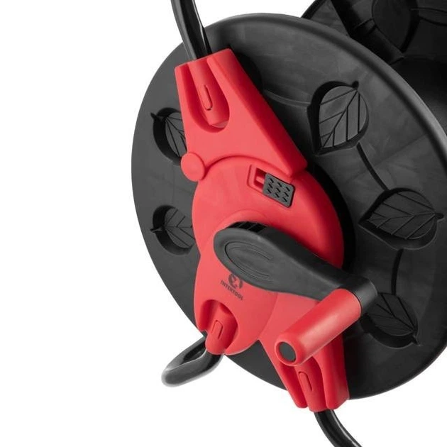 Котушка для шланга Intertool до 60 м шланга 1/2" без коліс сталь + ABS пластик вага 1.83 кг чорна з червоним (000043093) - зображення 10