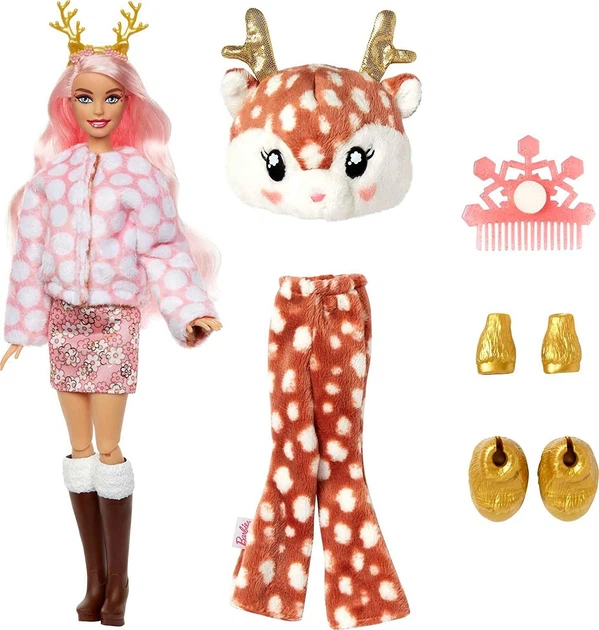 Кукла Барби Barbie Cutie Reveal Зимний блеск Олененок (HJL61) - изображение 2