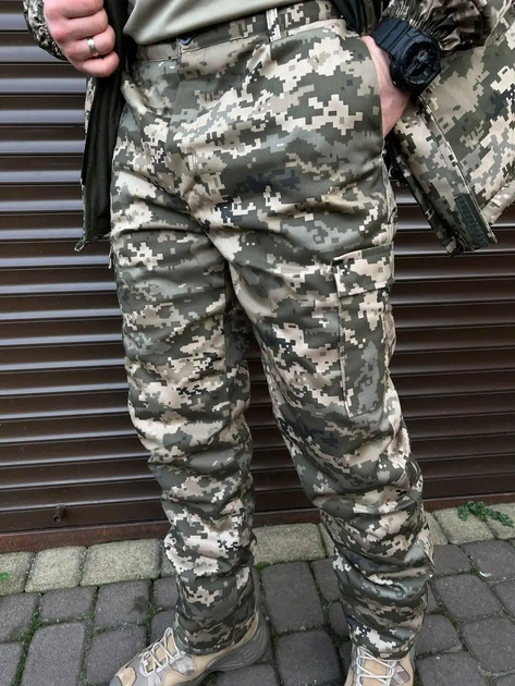 Тактические штаны ВСУ военные армейские зимние пиксель размер 48 - изображение 1