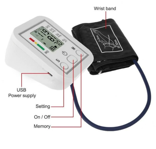 Автоматичний цифровий тонометр на руку для вимірювання тиску Electronic Blood Pressure MS-103 - зображення 4