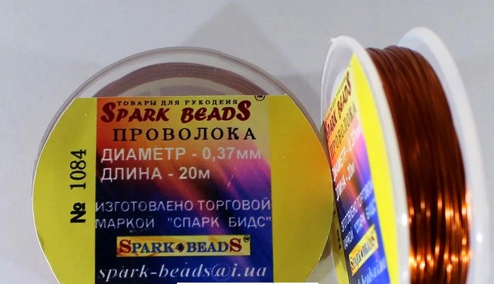 Проволока для бисера / медь 0,37мм , 20 м - Фото 1 Проволока для бисера / медь 0,37мм , 20 м - изображение 1