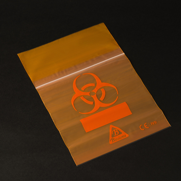 Пакет для транспортування біоматеріалів Biohazard з подвійною кишенею Помаранчевий Biosigma - зображення 1