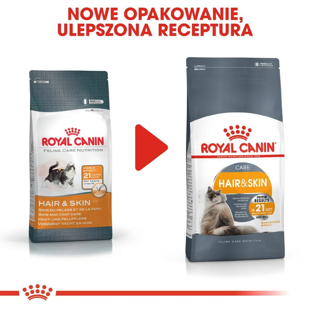Sucha karma dla kotów Royal Canin Hair & Skin Care 10 kg (8251293/11419) (3182550721752/0262558721428) - obraz 3