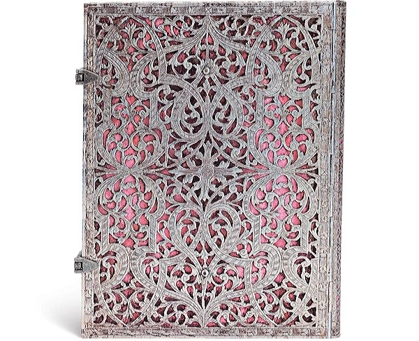 Блокнот Paperblanks Срібна Філігрань великий 18 х 23 см в лінію рожевий - изображение 3
