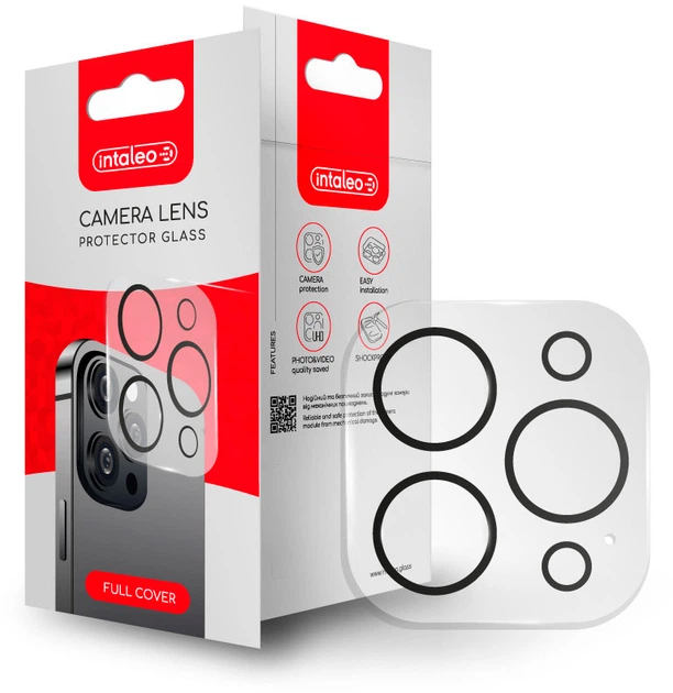 Защитное стекло для камеры смартфона Apple iPhone 13 Pro/13 Pro Max Intaleo Camera Lens Black (1283126565311) - изображение 4
