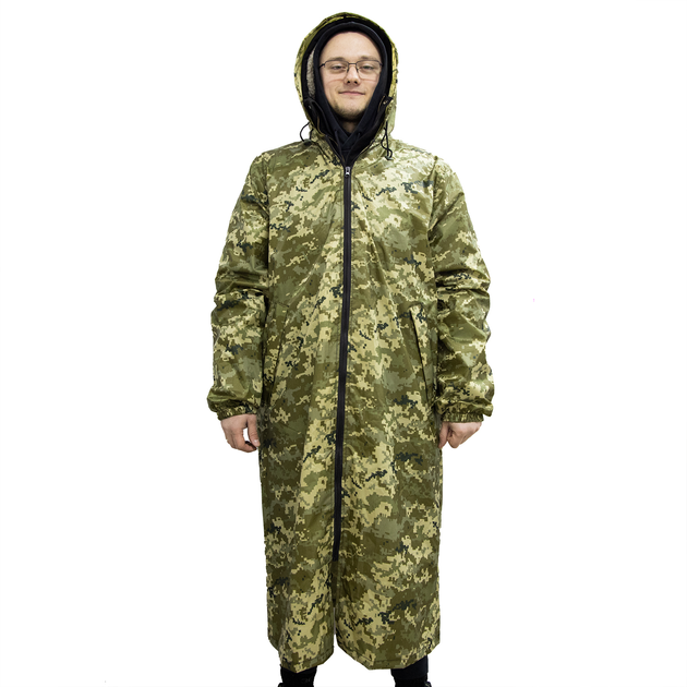 Дождевик плащ с капюшоном (плащ-куртка) тактический + чехол OSPORT (ty-0030) Пиксель - изображение 1