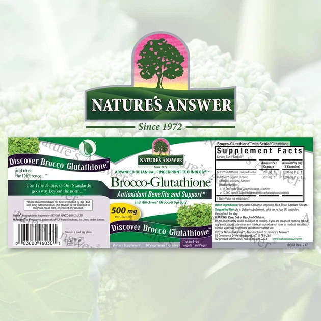 Nature's Answer Brocco-Glutathione 60 капсул - зображення 2