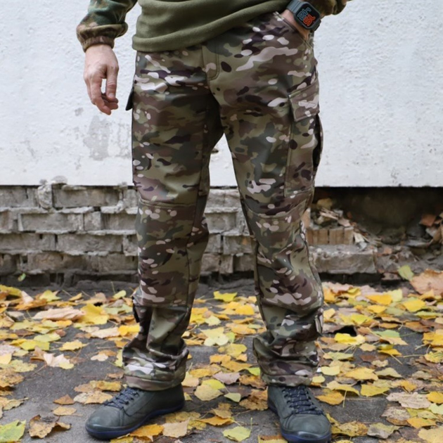 Штани для військових Softshell камуфляжні мультикам розмір 58 - зображення 1