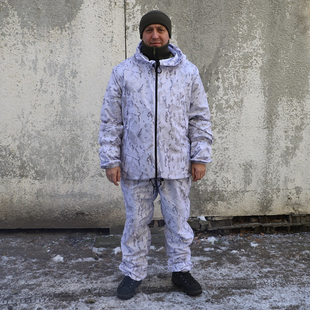 Тактичний зимовий маскувальний костюм. Маскхалат білий. Камуфляжний костюм "Multicam Alpine". Розмір 48-60 - изображение 1